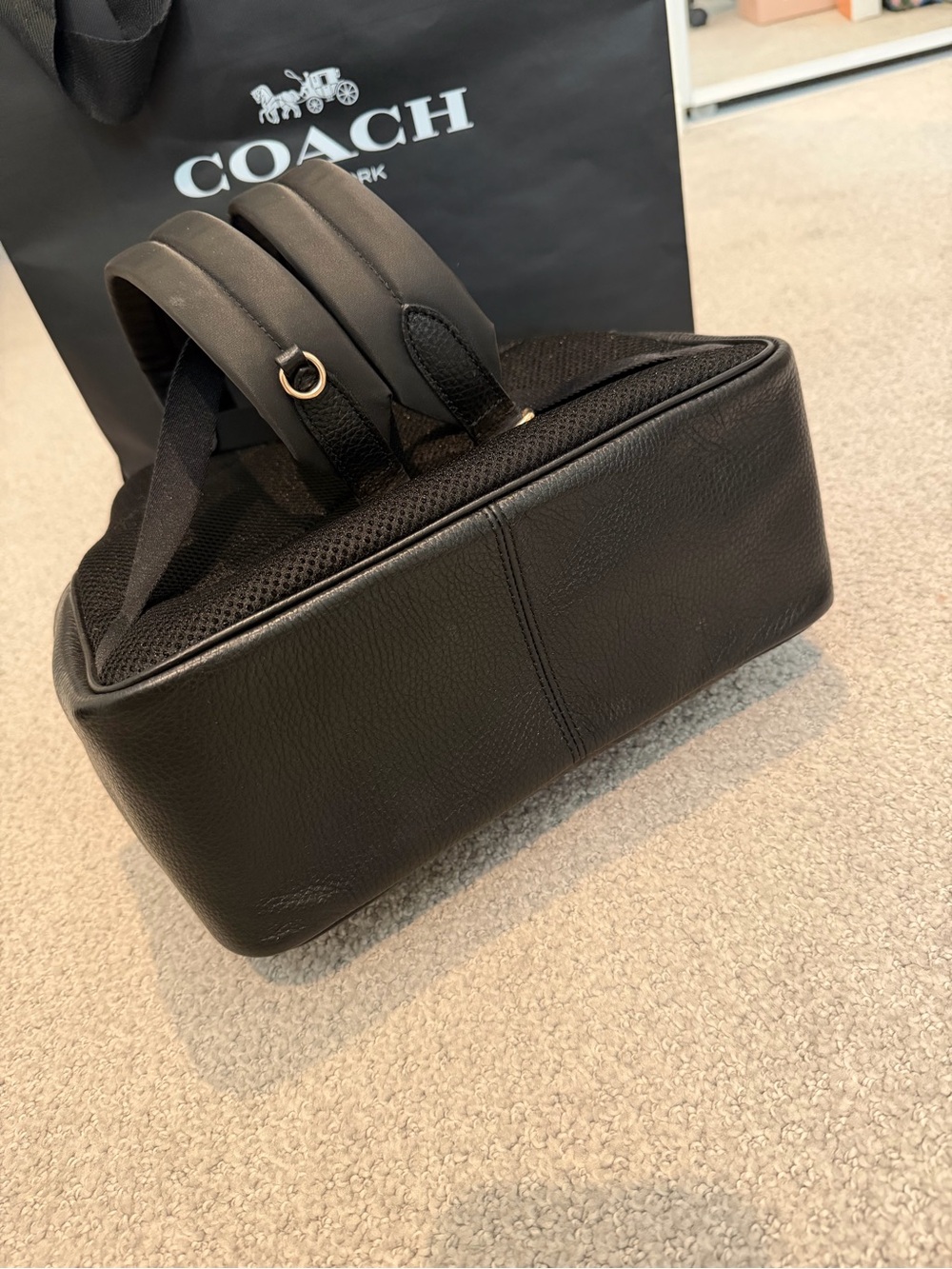 Coach Brown Signature Mini Backpack with Black Trim - Picture 4 of 13